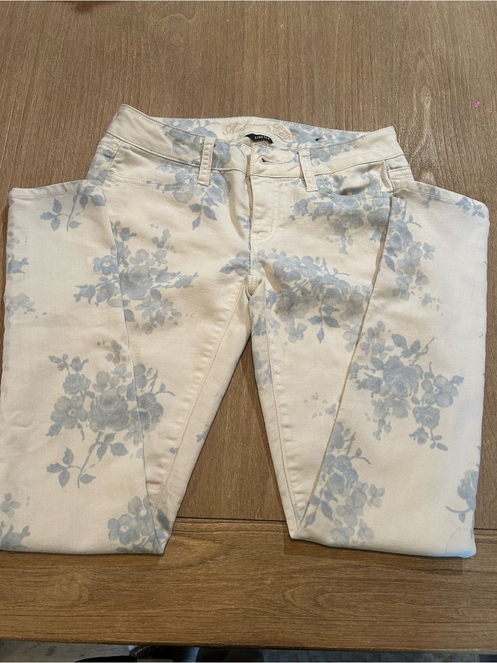 American Eagle Floral Print Skinny Jeans